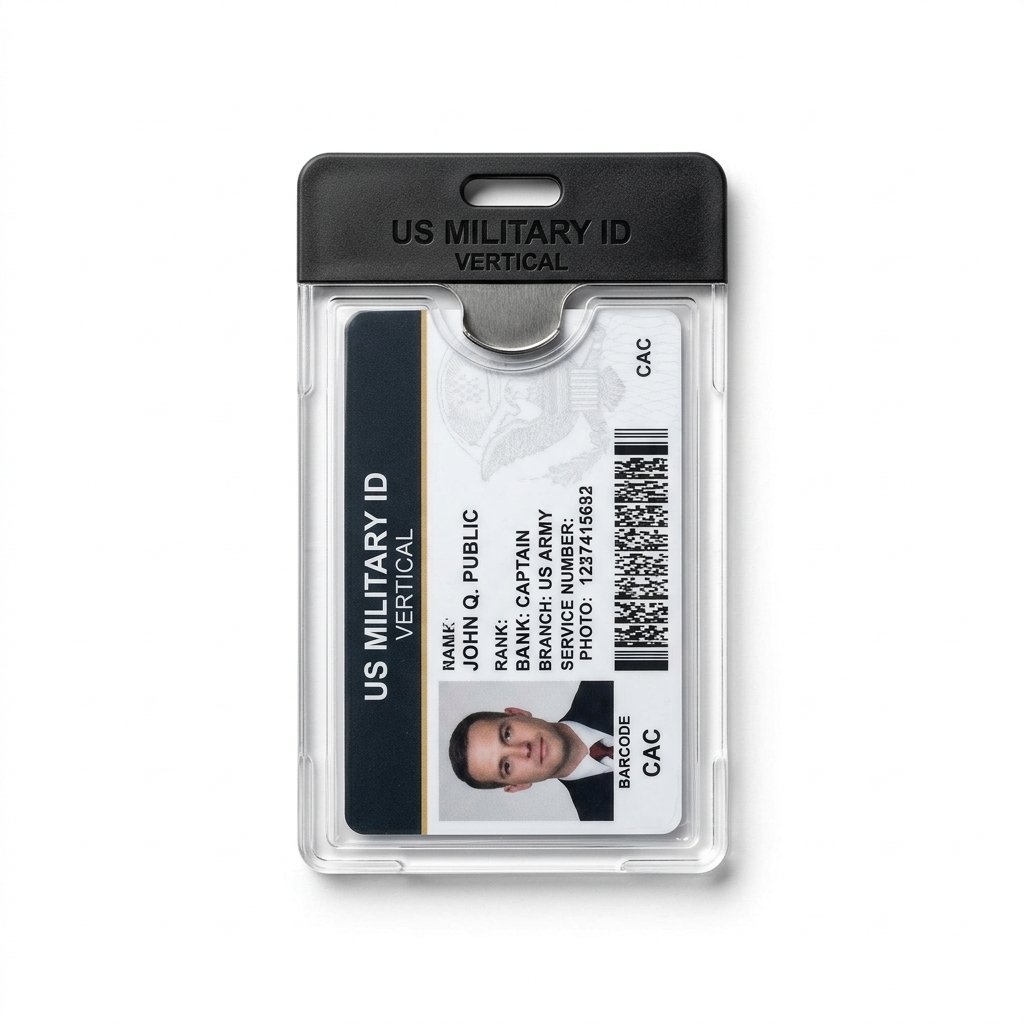 Clear Heavy-Duty Military ID Card Holder Sleeve