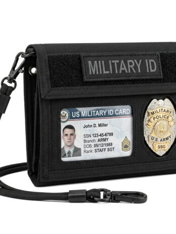 Tactical Tri-Fold Military ID Card Wallet & Badge Holder