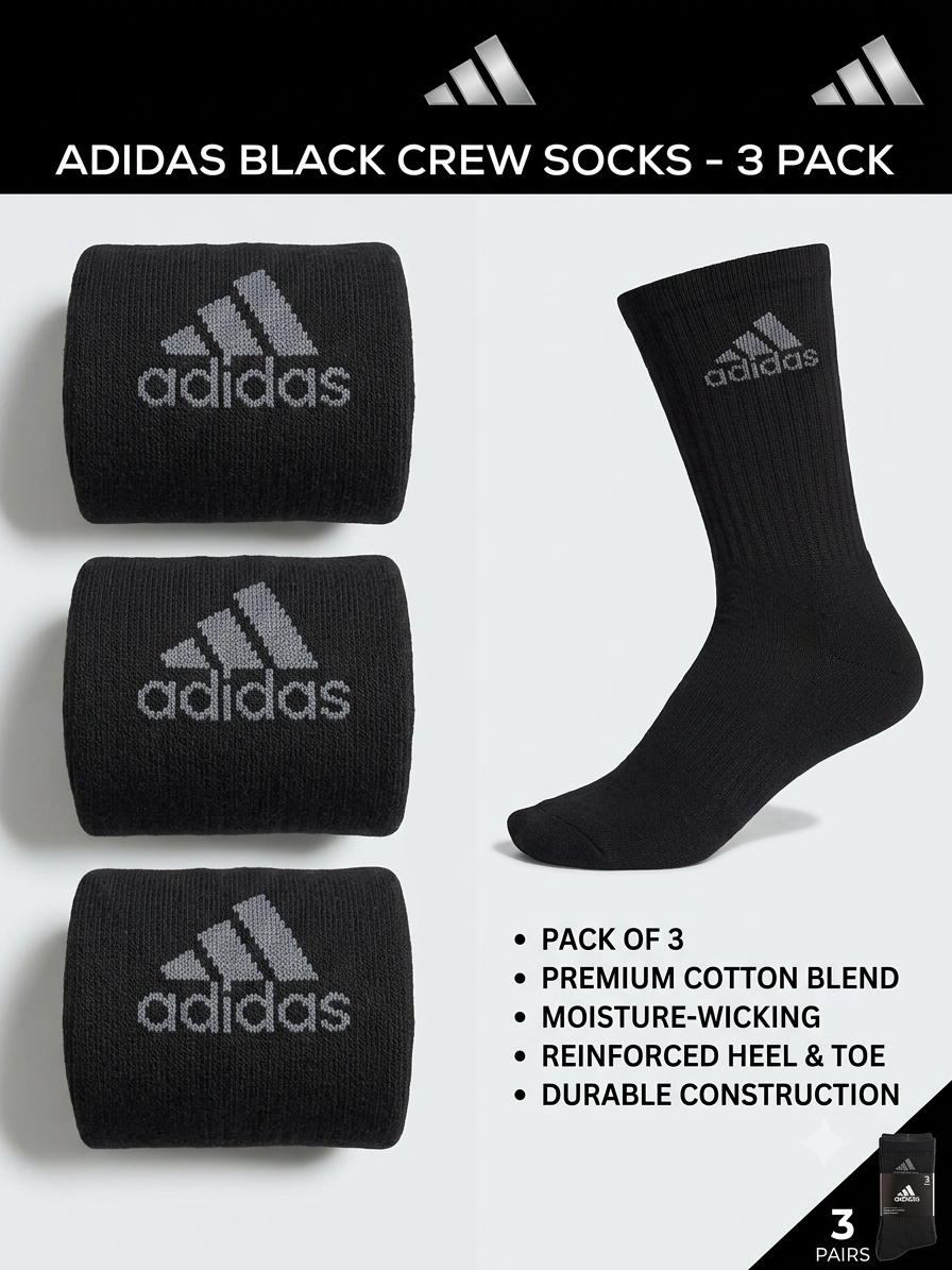 Black winter socks pack of 3